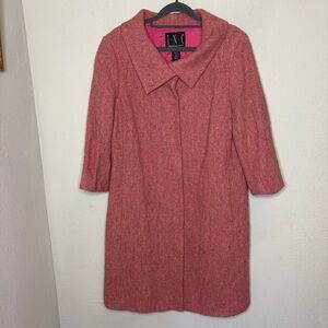 INC Pink Wool Blend Coat 3/4 Sleeves Size 12